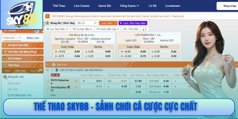 Sảnh thể thao SKY88 cá cược chuyên nghiệp